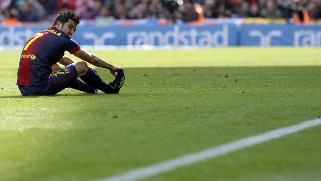 David Villa v posledním zápase Barcy proti Getafe. David Villa v posledním zápase Barcy proti Getafe.