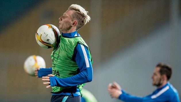 Sparťanský záložník Ladislav Krejčí na tréninku před odvetou v Krasnodaru. Sparťanský záložník Ladislav Krejčí na tréninku před odvetou v Krasnodaru.