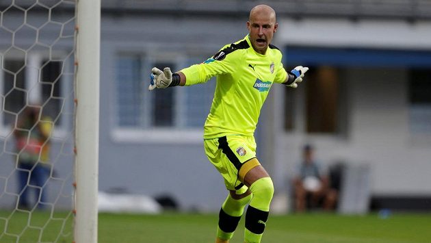 Brankář Plzně Petr Bolek v zápase Evropské ligy s AS Řím. Brankář Plzně Petr Bolek v zápase Evropské ligy s AS Řím.