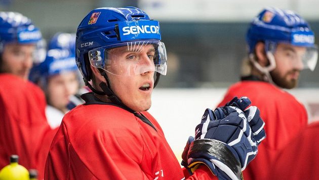 Marek Kvapil během tréninku hokejové reprezentace. Marek Kvapil během tréninku hokejové reprezentace.