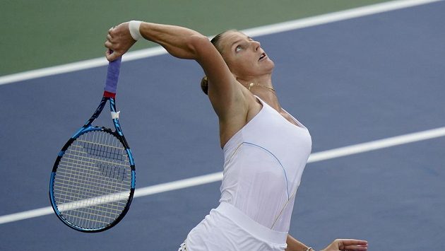Česká tenistka Karolína Plíšková v zápase 3. kola US Open. Česká tenistka Karolína Plíšková v zápase 3. kola US Open.