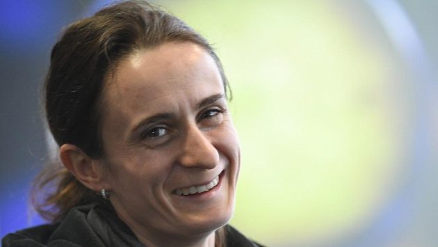 Martina Sáblíková na nedávné posezonní tiskové konferenci v Praze. Martina Sáblíková na nedávné posezonní tiskové konferenci v Praze.