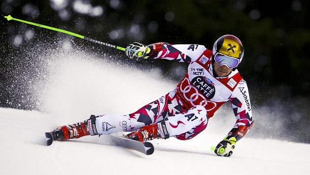 Rakouský lyžař Marcel Hirscher během obřího slalomu SP v Alta Badii. Rakouský lyžař Marcel Hirscher během obřího slalomu SP v Alta Badii.