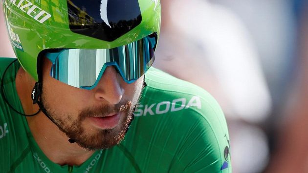 Hvězda stáje BORA-Hansgrohe Peter Sagan po dojetí individuální časovky na Tour. Hvězda stáje BORA-Hansgrohe Peter Sagan po dojetí individuální časovky na Tour.