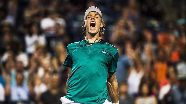 Denis Shapovalov po vítězství nad Nickem Kyrgiosem. Denis Shapovalov po vítězství nad Nickem Kyrgiosem.