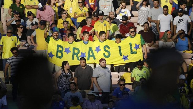 Brazilští fanoušci na letošním ročníku Copa América. Brazilští fanoušci na letošním ročníku Copa América.