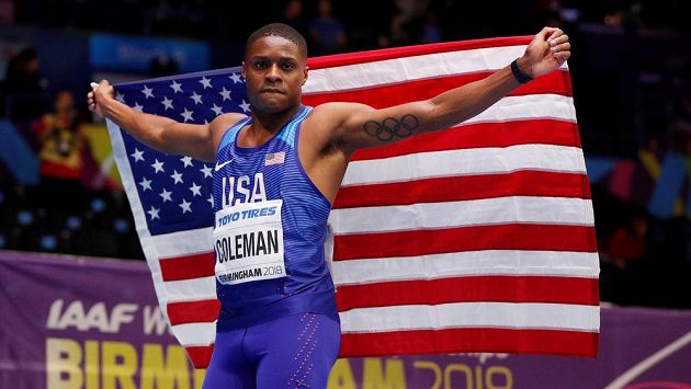 Sprinterský šampión z HMS v Birminghamu Christian Coleman. Sprinterský šampión z HMS v Birminghamu Christian Coleman.