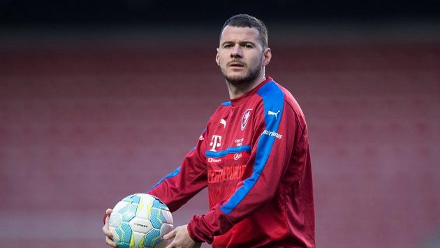 Daniel Pudil během tréninku před duelem se Skoty. Daniel Pudil během tréninku před duelem se Skoty.
