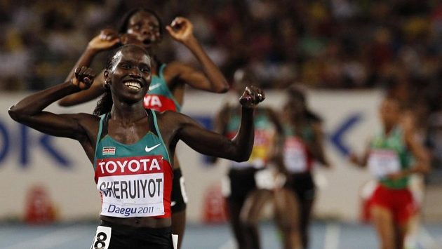 Keňská běžkyně Vivian Cheruiyotová. Keňská běžkyně Vivian Cheruiyotová.