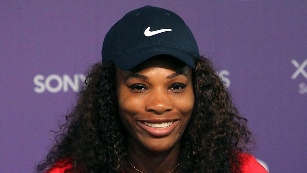 Serena Williamsová na tiskovce v Miami. Serena Williamsová na tiskovce v Miami.
