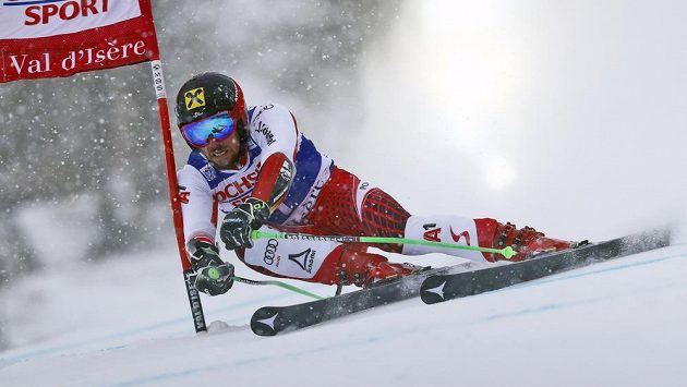 Rakušan Marcel Hirscher v sobotním závodě ve Val D'Isere. Rakušan Marcel Hirscher v sobotním závodě ve Val D'Isere.