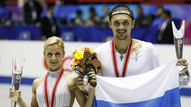Ruští krasobruslaři Taťjana Volosožarová a Maxim Traňkov. Ruští krasobruslaři Taťjana Volosožarová a Maxim Traňkov.