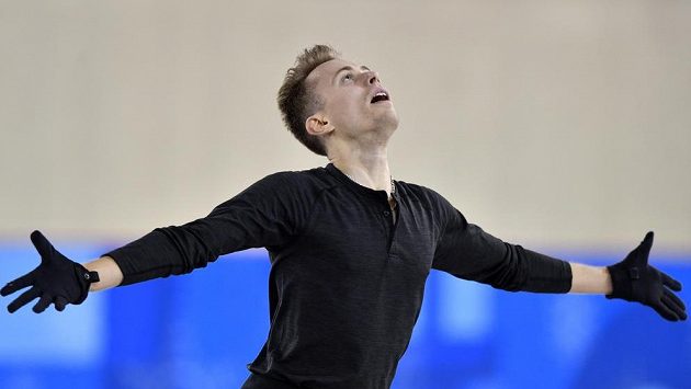 Krasobruslař Michal Březina při tréninku v Kangnungu. Krasobruslař Michal Březina při tréninku v Kangnungu.