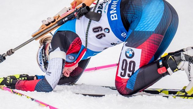 Eva Puskarčíková v cíli sprintu v Oberhofu. Eva Puskarčíková v cíli sprintu v Oberhofu.