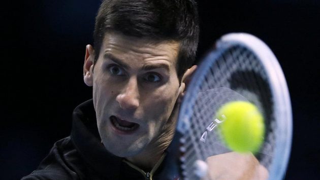 Novak Djokovič v utkání na Turnaji mistrů proti Tomáši Berdychovi. Novak Djokovič v utkání na Turnaji mistrů proti Tomáši Berdychovi.