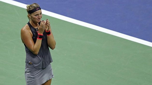 Bezprostřední reakce Petry Kvitové po vítězství v osmifinále US Open. Bezprostřední reakce Petry Kvitové po vítězství v osmifinále US Open.