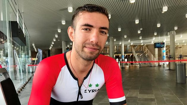Cyclista Ahmad Badreddin Wais ze Sýrie na MS v Bergenu. Cyclista Ahmad Badreddin Wais ze Sýrie na MS v Bergenu.