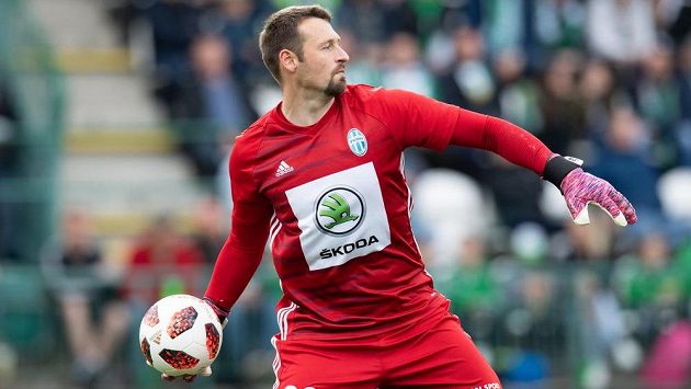 Brankář Mladé Boleslavi Jan Šeda. Brankář Mladé Boleslavi Jan Šeda.