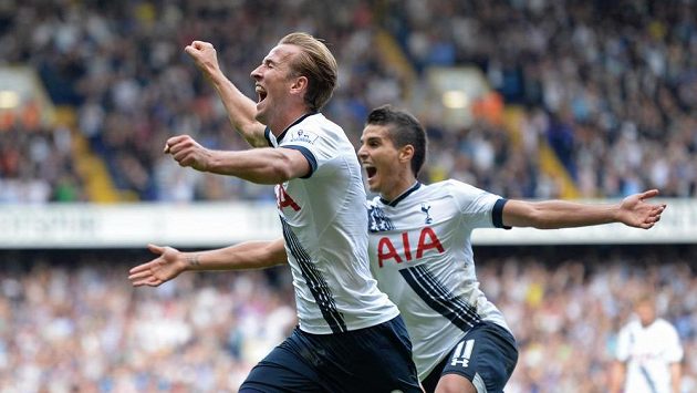 Harry Kane z Tottenhamu se raduje z gólu v zápase proti Manchesteru City. Harry Kane z Tottenhamu se raduje z gólu v zápase proti Manchesteru City.