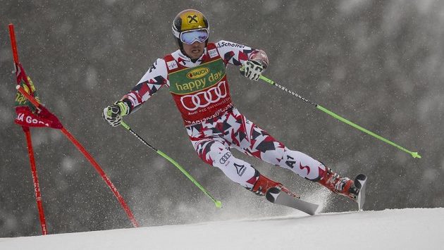 Rakouský lyžař Marcel Hirscher během obřího slalomu ve slovinské Kranjske Goře. Rakouský lyžař Marcel Hirscher během obřího slalomu ve slovinské Kranjske Goře.