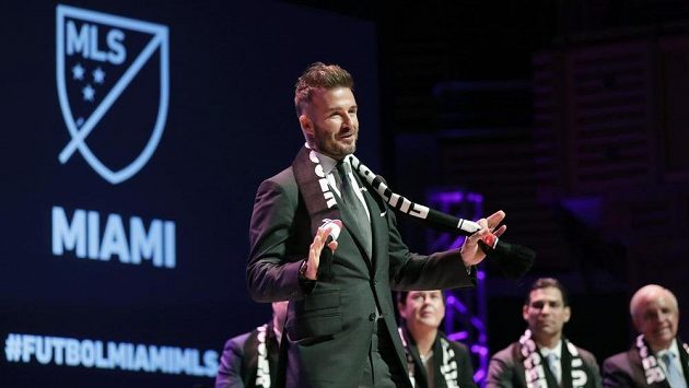 David Beckham poté, co se dočkal licence pro klub v MLS. David Beckham poté, co se dočkal licence pro klub v MLS.