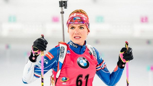 Biatlonistka Gabriela Koukalová v Pchjongčchangu. Biatlonistka Gabriela Koukalová v Pchjongčchangu.