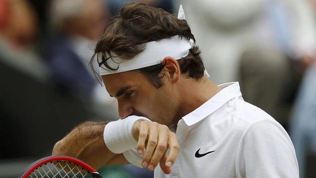 Roger Federer v semifinále Wimbledonu. Roger Federer v semifinále Wimbledonu.