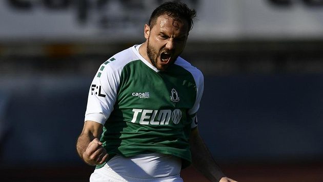 Jablonecký Martin Doležal se raduje z gólu. Jablonecký Martin Doležal se raduje z gólu.