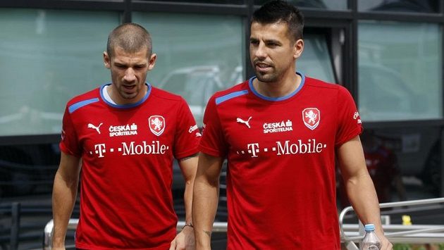 Jan Rezek (vlevo) s Milanem Barošem na tréninku reprezentace ve Vratislavi Jan Rezek (vlevo) s Milanem Barošem na tréninku reprezentace ve Vratislavi