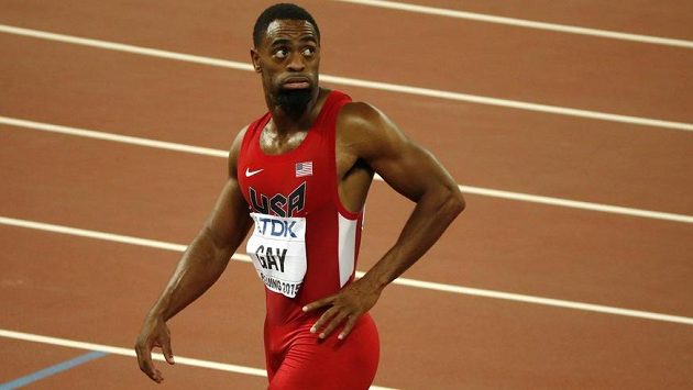 Američan Tyson Gay na atletické dráze. Američan Tyson Gay na atletické dráze.