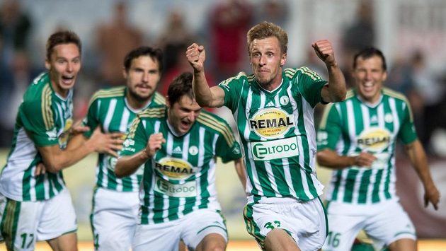 Tomáš Berger z Bohemians 1905 oslavuje vítězný gól proti Příbrami. Tomáš Berger z Bohemians 1905 oslavuje vítězný gól proti Příbrami.
