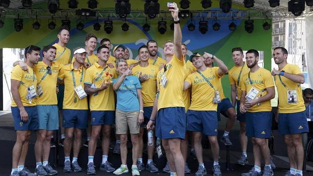 Australští sportovci v olympijské vesnici. Australští sportovci v olympijské vesnici.