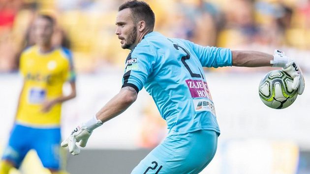 Brankář Teplic Jakub Diviš během utkání se Spartou Brankář Teplic Jakub Diviš během utkání se Spartou