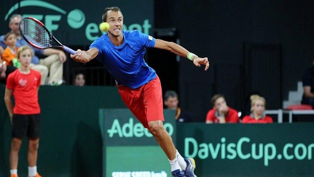 Lukáš Rosol během rozhodující dvouhry baráže Davis Cupu v Nizozemsku. Lukáš Rosol během rozhodující dvouhry baráže Davis Cupu v Nizozemsku.