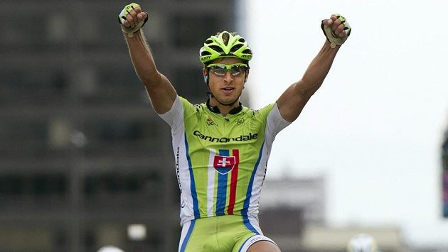 Radost slovenského cyklisty Petera Sagana. Radost slovenského cyklisty Petera Sagana.