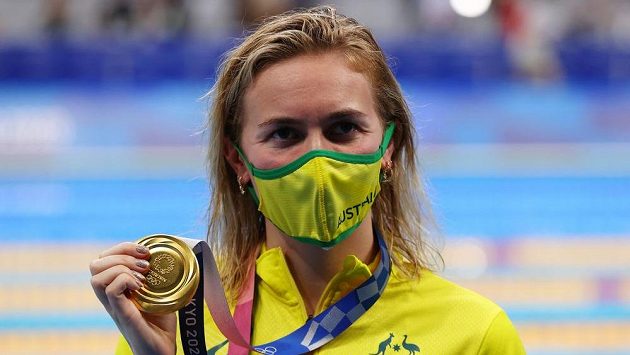 Zlatá medailistka Ariarne Titmusová z Austrálie Zlatá medailistka Ariarne Titmusová z Austrálie