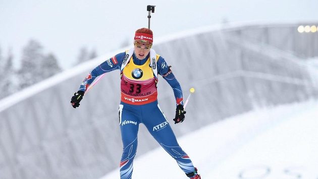 Gabriela Soukalová během sprintu na mistrovství světa v Oslu. Gabriela Soukalová během sprintu na mistrovství světa v Oslu.