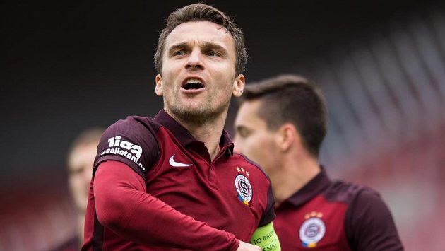 Sparťanský útočník David Lafata oslavuje gól proti Příbrami. Sparťanský útočník David Lafata oslavuje gól proti Příbrami.