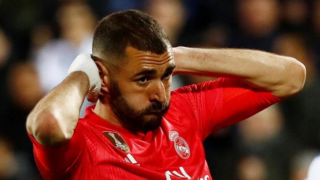 Karim Benzema z Realu při zápase s Leganés. Karim Benzema z Realu při zápase s Leganés.