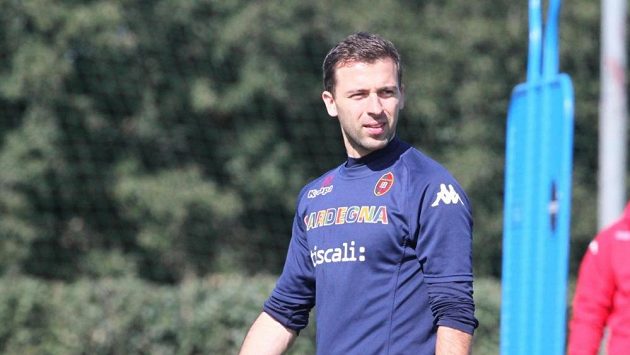 Záložník Josef Hušbauer na tréninku Cagliari Záložník Josef Hušbauer na tréninku Cagliari