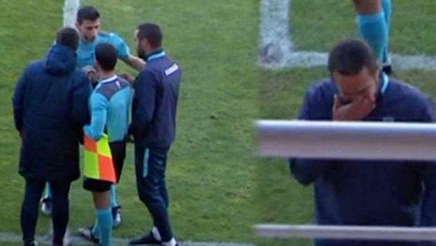 Trenér Bragy Artur Jorge oznámil smutnou zprávu rozhodčímu, který následně zápas ukončil. Trenér Bragy Artur Jorge oznámil smutnou zprávu rozhodčímu, který následně zápas ukončil.