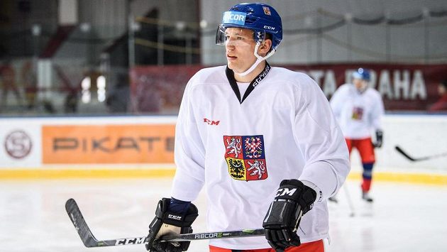 Útočník Adam Musil na archivním snímku během tréninku české hokejové reprezentace v Praze. Útočník Adam Musil na archivním snímku během tréninku české hokejové reprezentace v Praze.