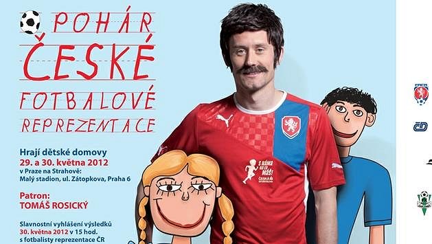 Tomáš Rosický na plakátu s vizáží Antonína Panenky. Tomáš Rosický na plakátu s vizáží Antonína Panenky.