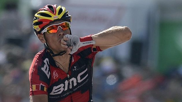 Belgický cyklista Philippe Gilbert slaví triumf v nedělní etapě Vuelty Belgický cyklista Philippe Gilbert slaví triumf v nedělní etapě Vuelty