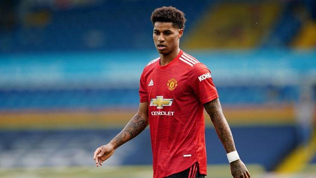Anglický reprezentant Marcus Rashford v dresu Manchesteru United. Ilustrační foto. Anglický reprezentant Marcus Rashford v dresu Manchesteru United. Ilustrační foto.