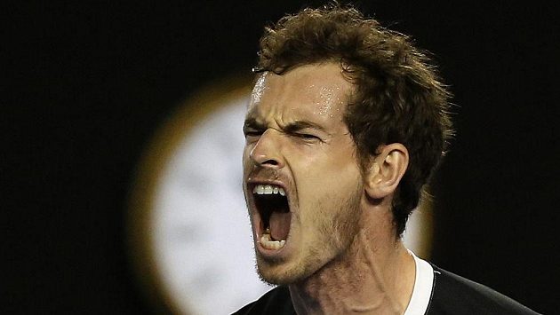 Vítězné gesto Andyho Murrayho na Australian Open. Vítězné gesto Andyho Murrayho na Australian Open.