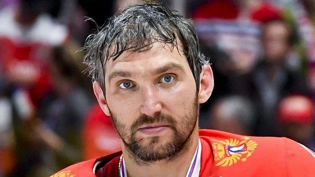 Ruský útočník Alexandr Ovečkin po utkání o třetí místo. Ruský útočník Alexandr Ovečkin po utkání o třetí místo.
