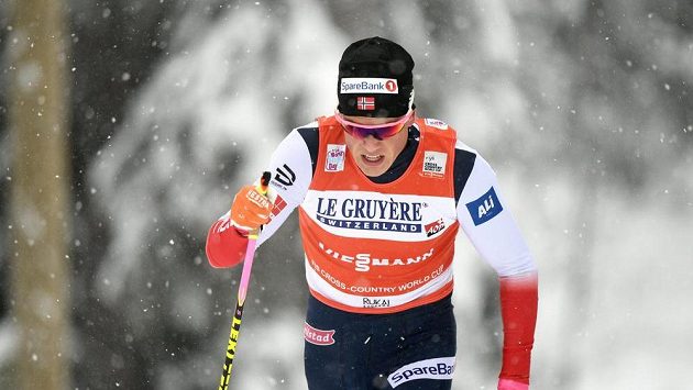 Nor Johannes Hoesflot Klaebo při sprintu SP v Ruce. Nor Johannes Hoesflot Klaebo při sprintu SP v Ruce.
