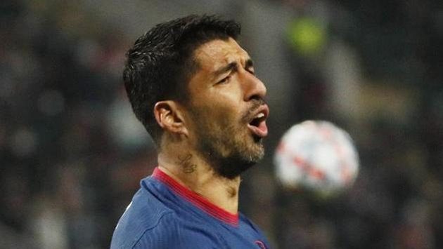 Uruguayský fotbalista Atlétika Madrid Luis Suárez v utkání Ligy mistrů proti Lokomotivu Moskva. Uruguayský fotbalista Atlétika Madrid Luis Suárez v utkání Ligy mistrů proti Lokomotivu Moskva.