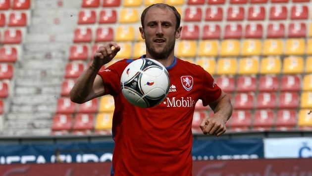 Roman Hubník na tréninku české fotbalové reprezentace. Roman Hubník na tréninku české fotbalové reprezentace.